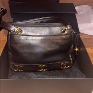 CHANEL Vintage Lambskin Triple CC Tote